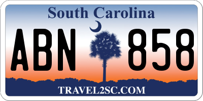 SC license plate ABN858