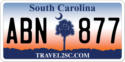 SC license plate ABN877