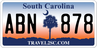 SC license plate ABN878