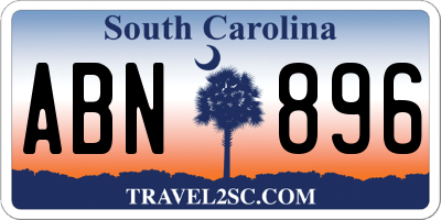 SC license plate ABN896