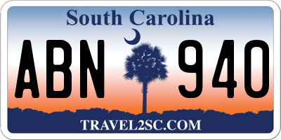SC license plate ABN940