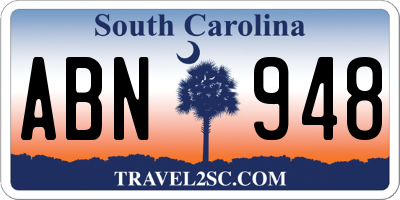 SC license plate ABN948