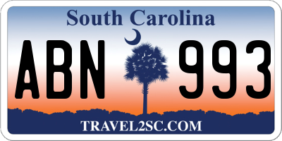 SC license plate ABN993