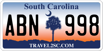 SC license plate ABN998