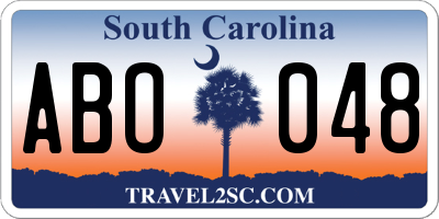 SC license plate ABO048