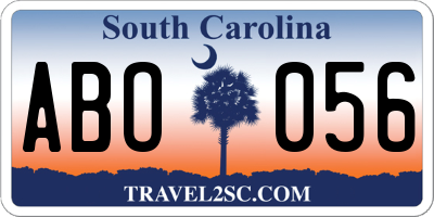 SC license plate ABO056