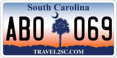 SC license plate ABO069