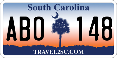 SC license plate ABO148