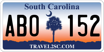 SC license plate ABO152