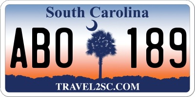 SC license plate ABO189