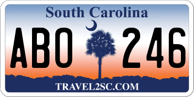 SC license plate ABO246