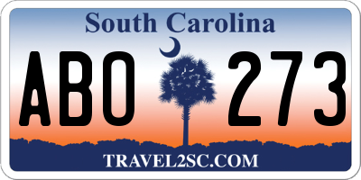 SC license plate ABO273