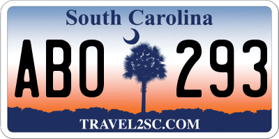SC license plate ABO293