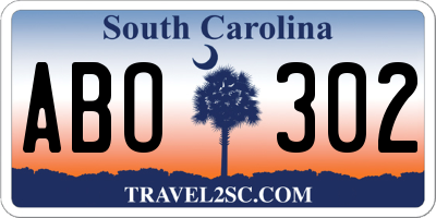 SC license plate ABO302