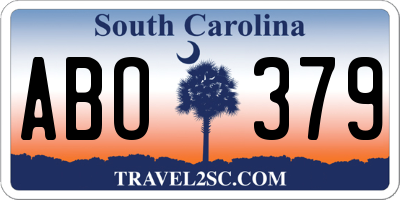 SC license plate ABO379