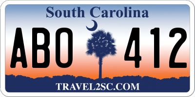 SC license plate ABO412