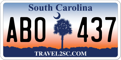 SC license plate ABO437