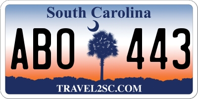 SC license plate ABO443