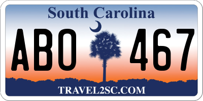 SC license plate ABO467