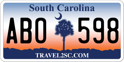 SC license plate ABO598