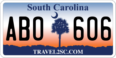 SC license plate ABO606