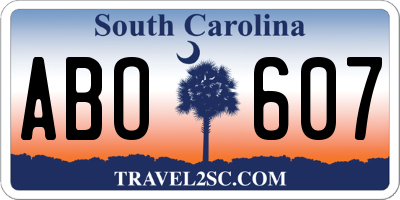 SC license plate ABO607