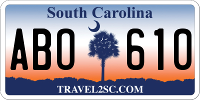 SC license plate ABO610