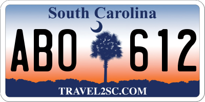 SC license plate ABO612