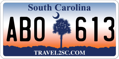 SC license plate ABO613