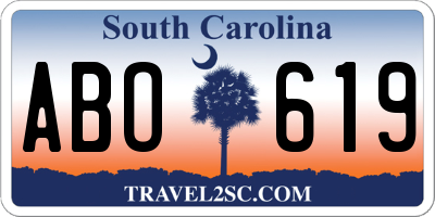 SC license plate ABO619