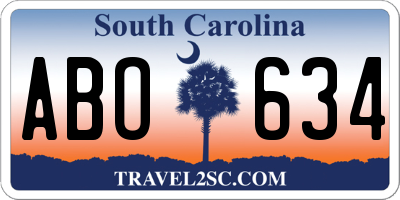 SC license plate ABO634