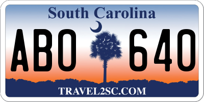 SC license plate ABO640