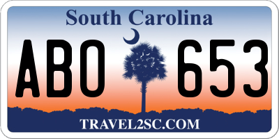 SC license plate ABO653