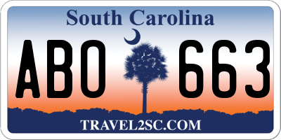 SC license plate ABO663