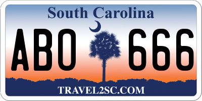 SC license plate ABO666