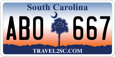 SC license plate ABO667