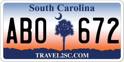 SC license plate ABO672