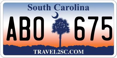 SC license plate ABO675