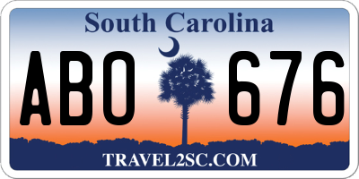 SC license plate ABO676