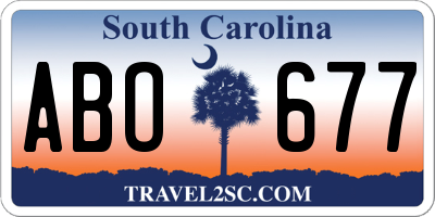 SC license plate ABO677