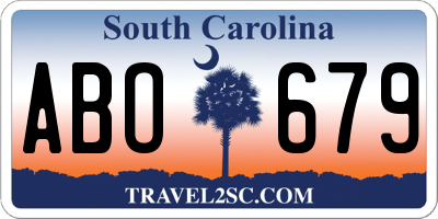 SC license plate ABO679