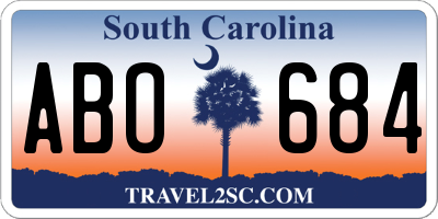 SC license plate ABO684