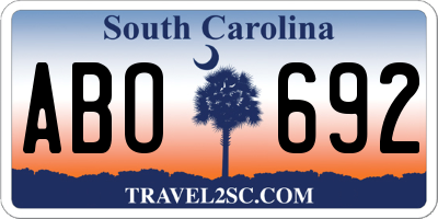 SC license plate ABO692