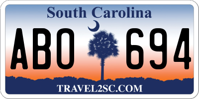 SC license plate ABO694