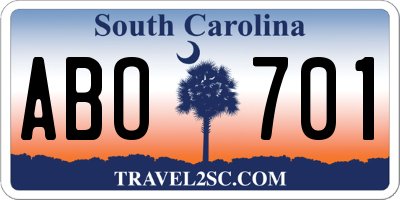 SC license plate ABO701