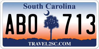 SC license plate ABO713