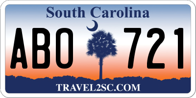 SC license plate ABO721