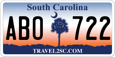 SC license plate ABO722