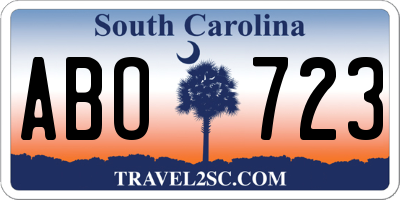 SC license plate ABO723