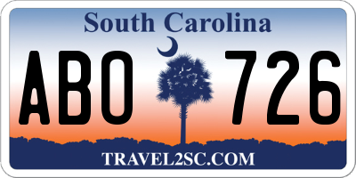 SC license plate ABO726